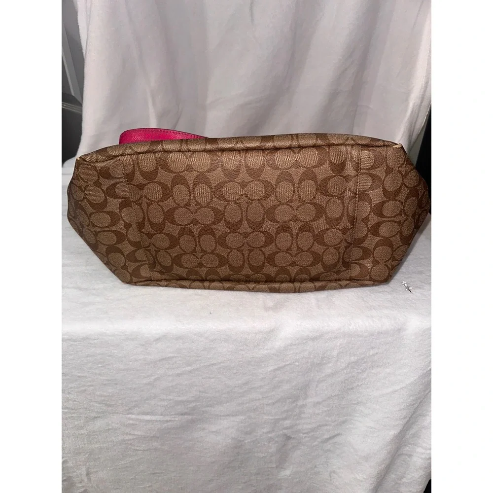 Coach Signature Canvas Baby Bag Diaper Tote Khaki Pink F35414
